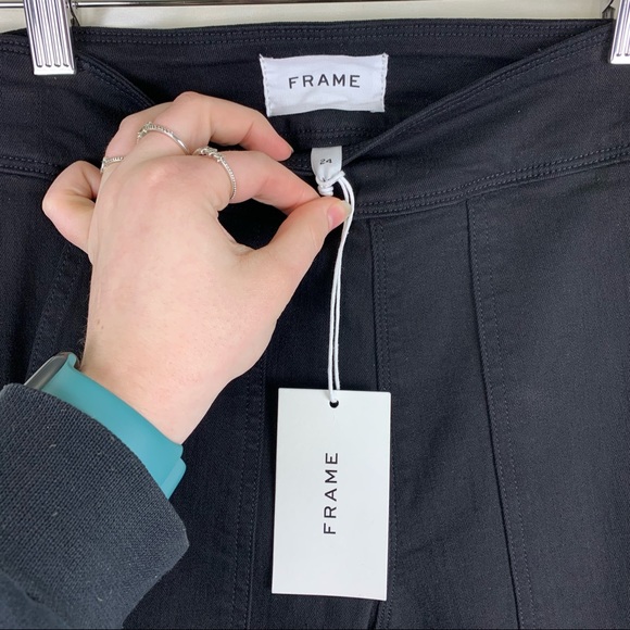 FRAME Denim Le Francoise Jeans in Film Noir - Picture 9 of 14